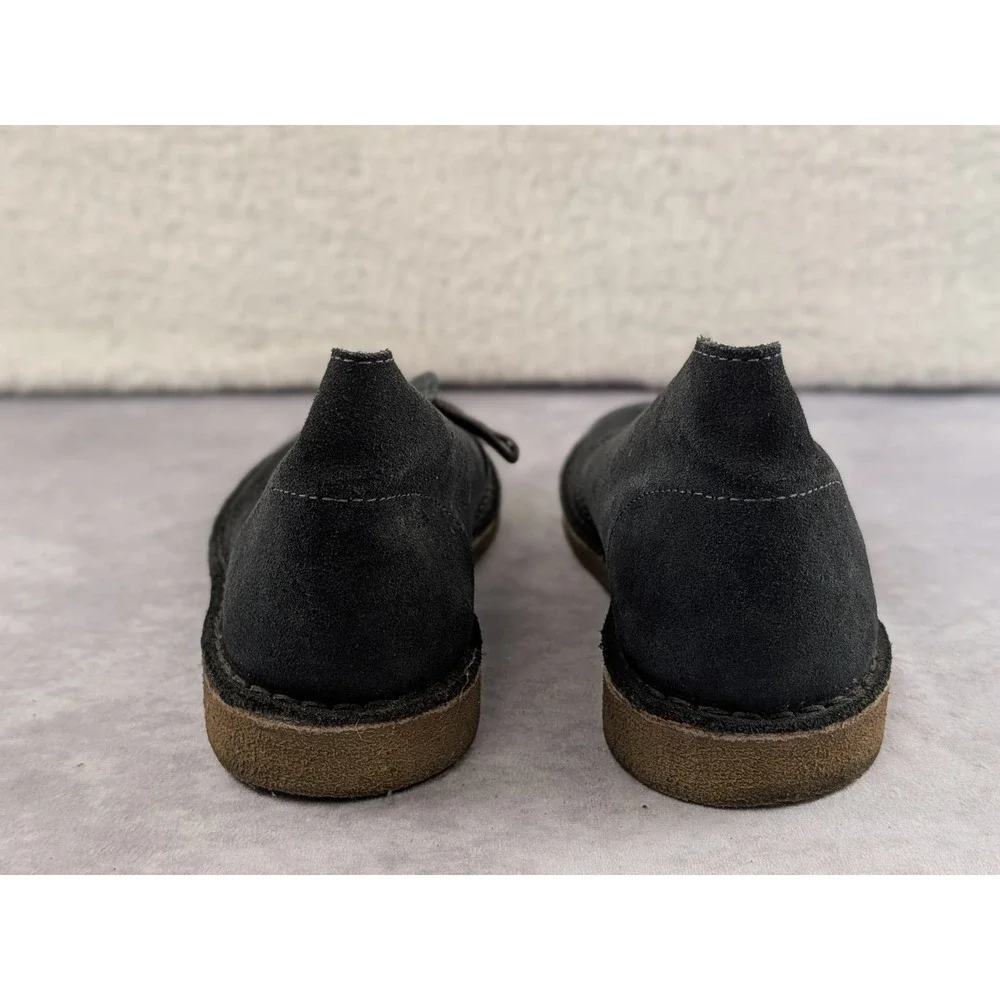 J.crew Mens Black Suede Chukka Desert Boots Rubber Sole Lace Up Size 7.5